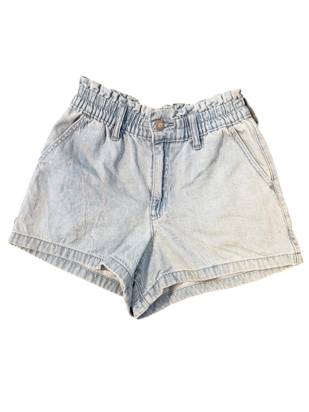 Light Wash Pull On Denim Shorts